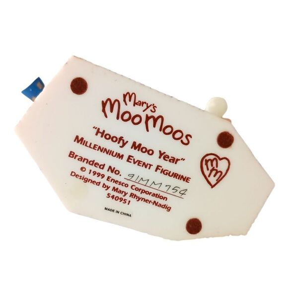 Marys Moo Moos Hoofy Moo Year 540951 Cow Figurine Millennium Enesco Vintage - Picture 4 of 13